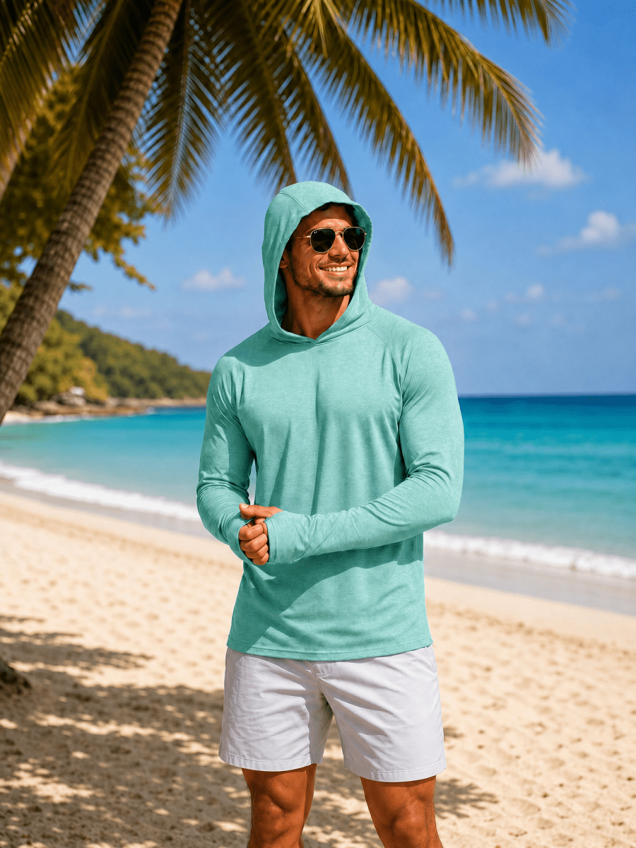 Men's UPF 50+ Sun Protection Hoodies with Thumb Holes