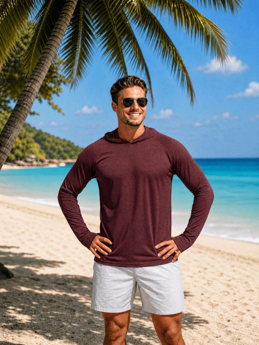 Men's UPF 50+ Sun Protection Hoodies with Thumb Holes