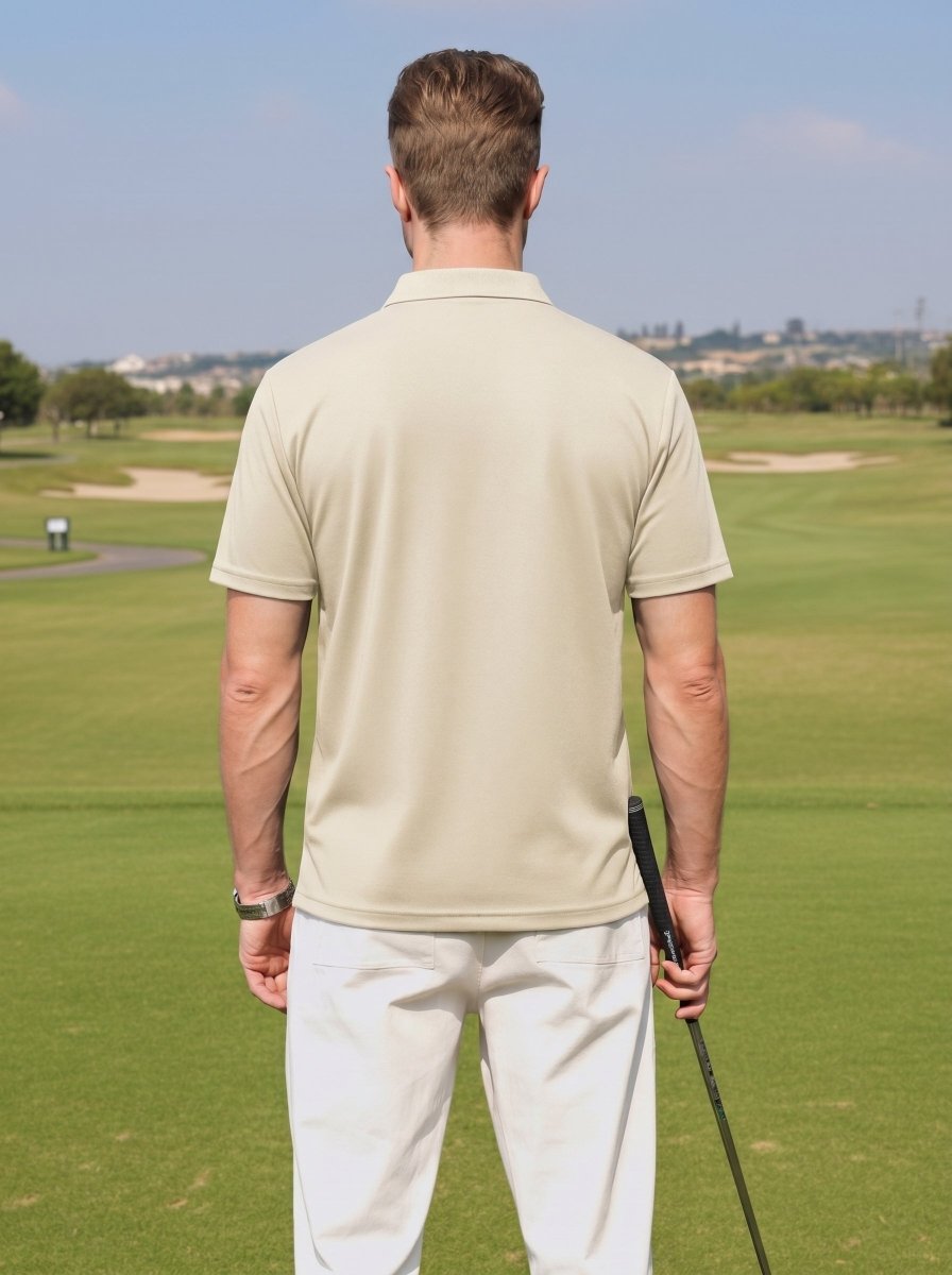 Men's V Neck Short Sleeve Knitted Golf T Shirts