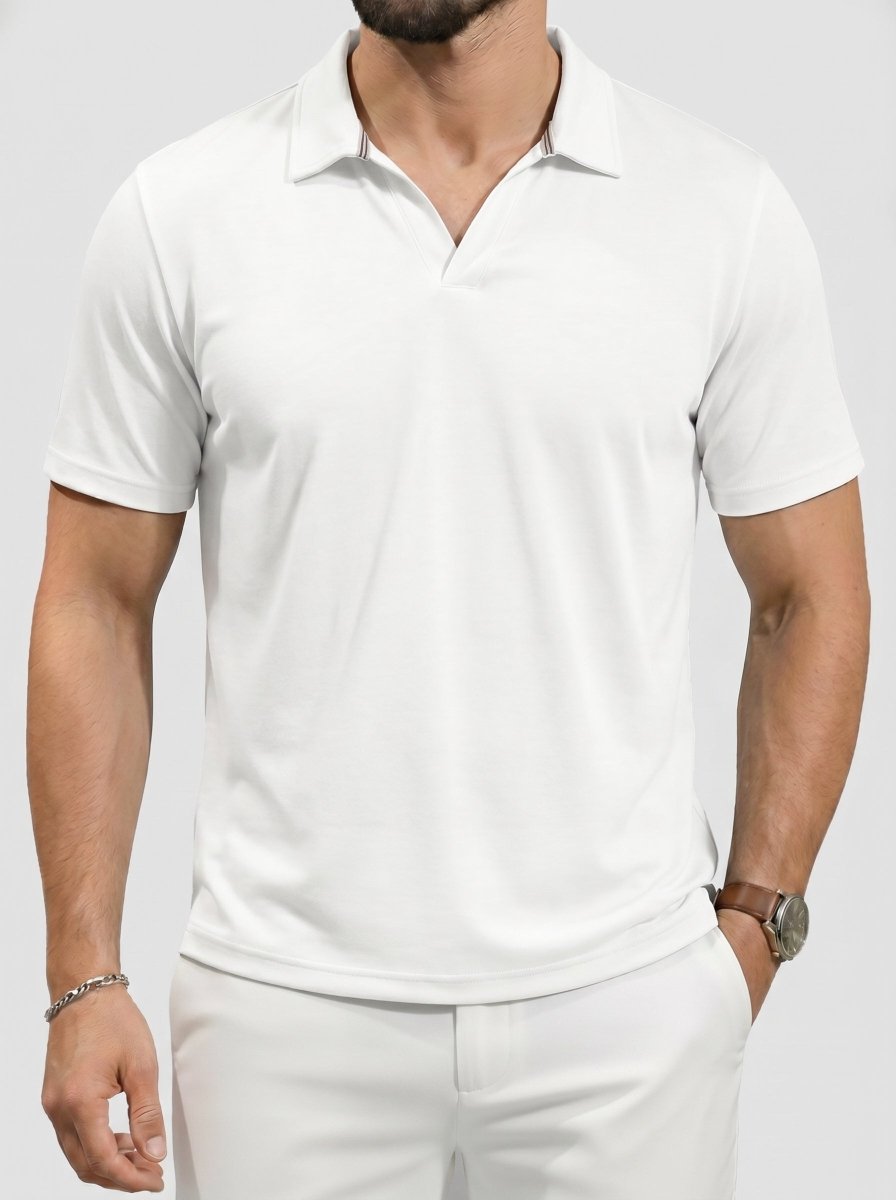Men's V Neck Short Sleeve Knitted Golf T Shirts