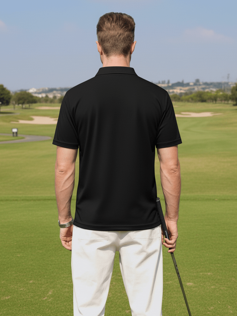 Men's V Neck Short Sleeve Knitted Golf T Shirts