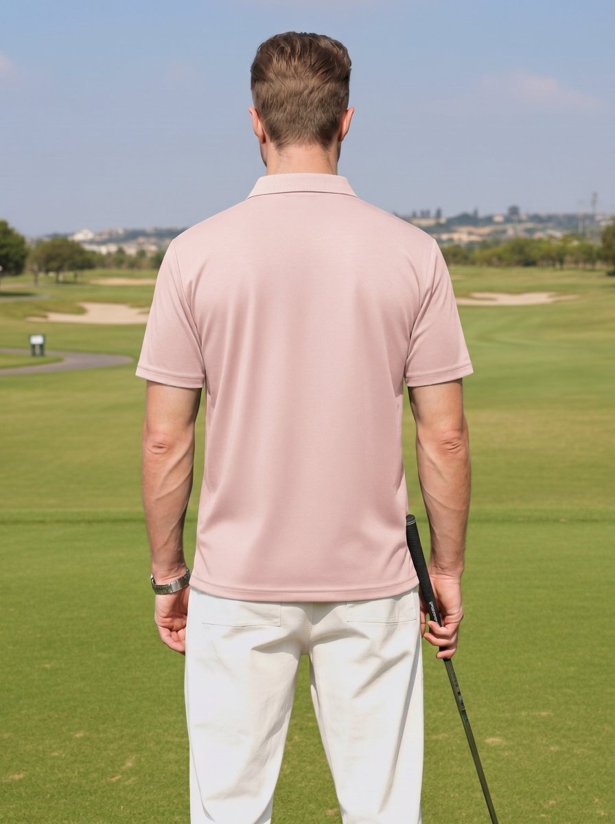 Men's V Neck Short Sleeve Knitted Golf T Shirts