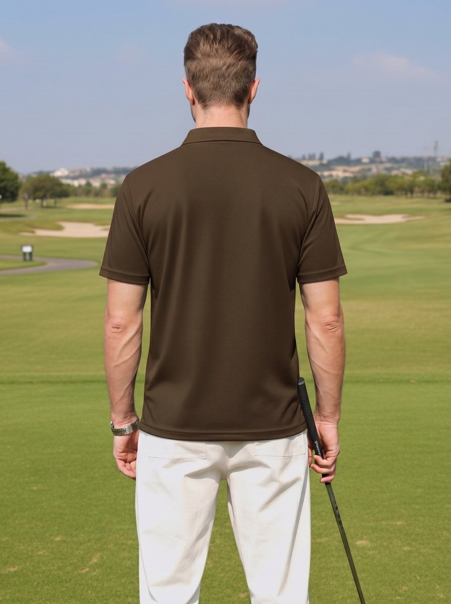Men's V Neck Short Sleeve Knitted Golf T Shirts