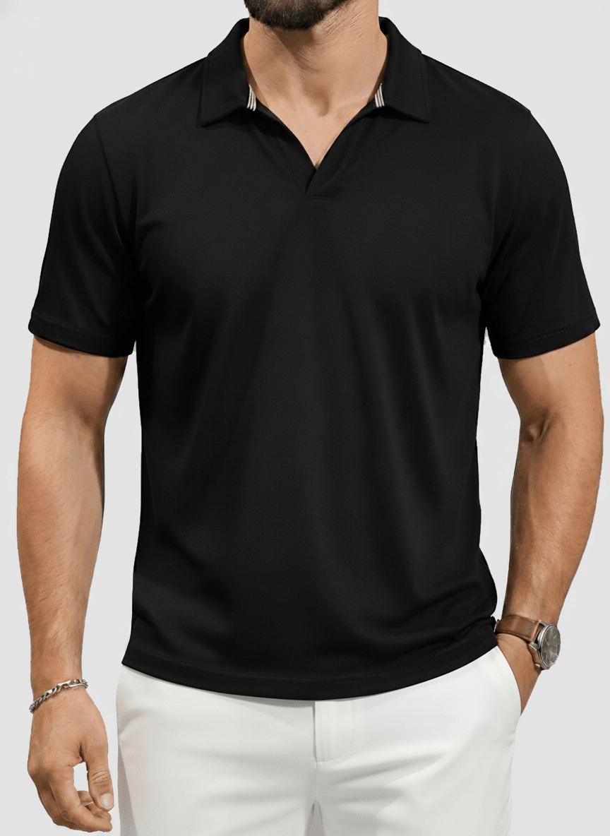 Men's V Neck Short Sleeve Knitted Golf T Shirts