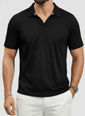 Men's V Neck Short Sleeve Knitted Golf T Shirts