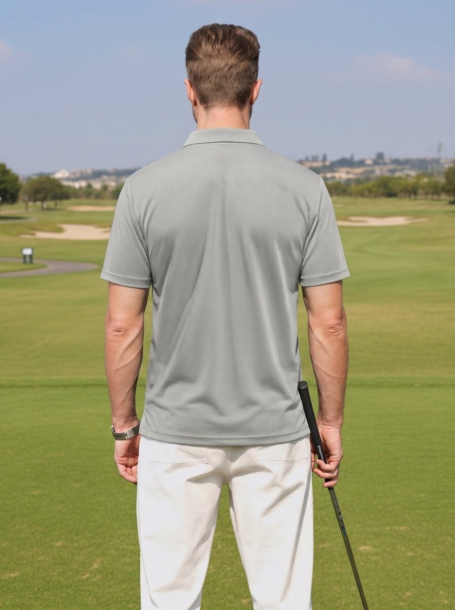Men's V Neck Short Sleeve Knitted Golf T Shirts