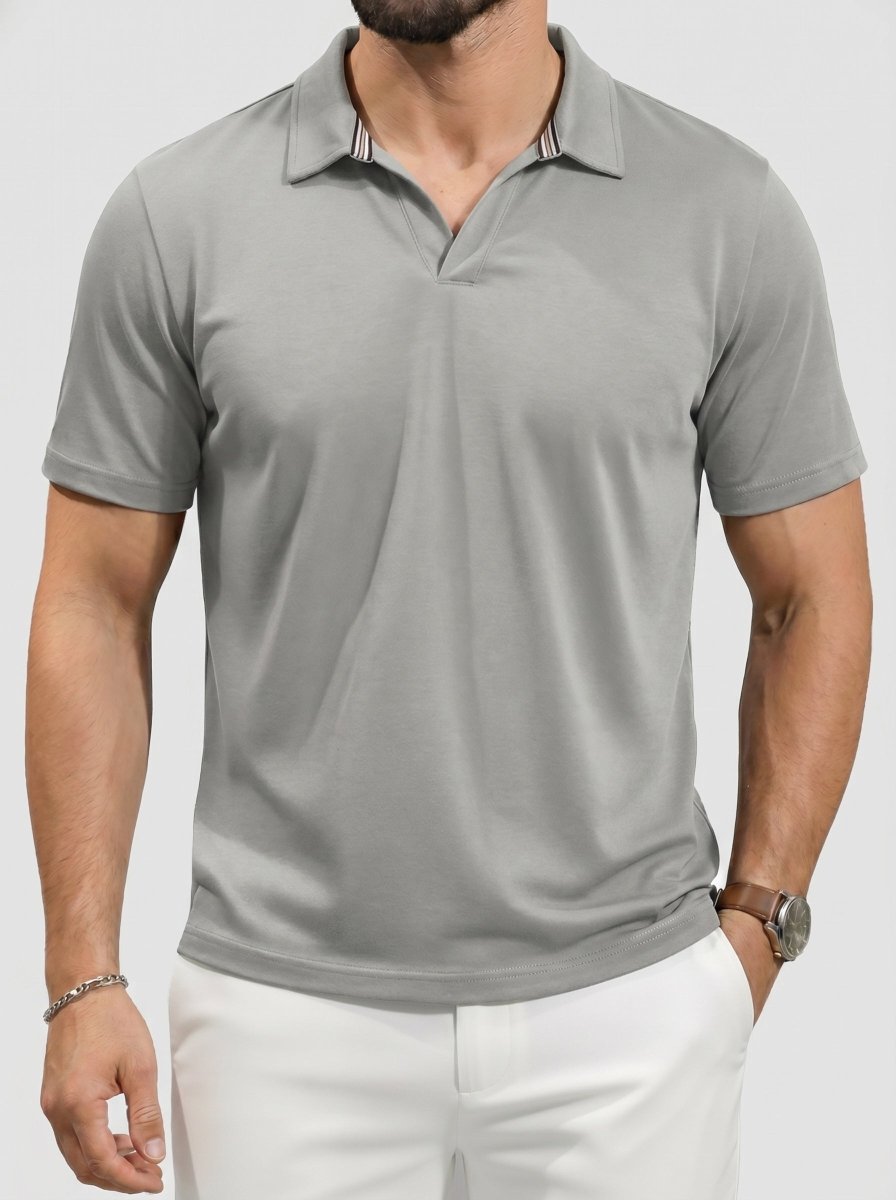 Men's V Neck Short Sleeve Knitted Golf T Shirts