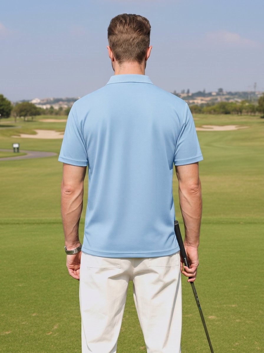 Men's V Neck Short Sleeve Knitted Golf T Shirts