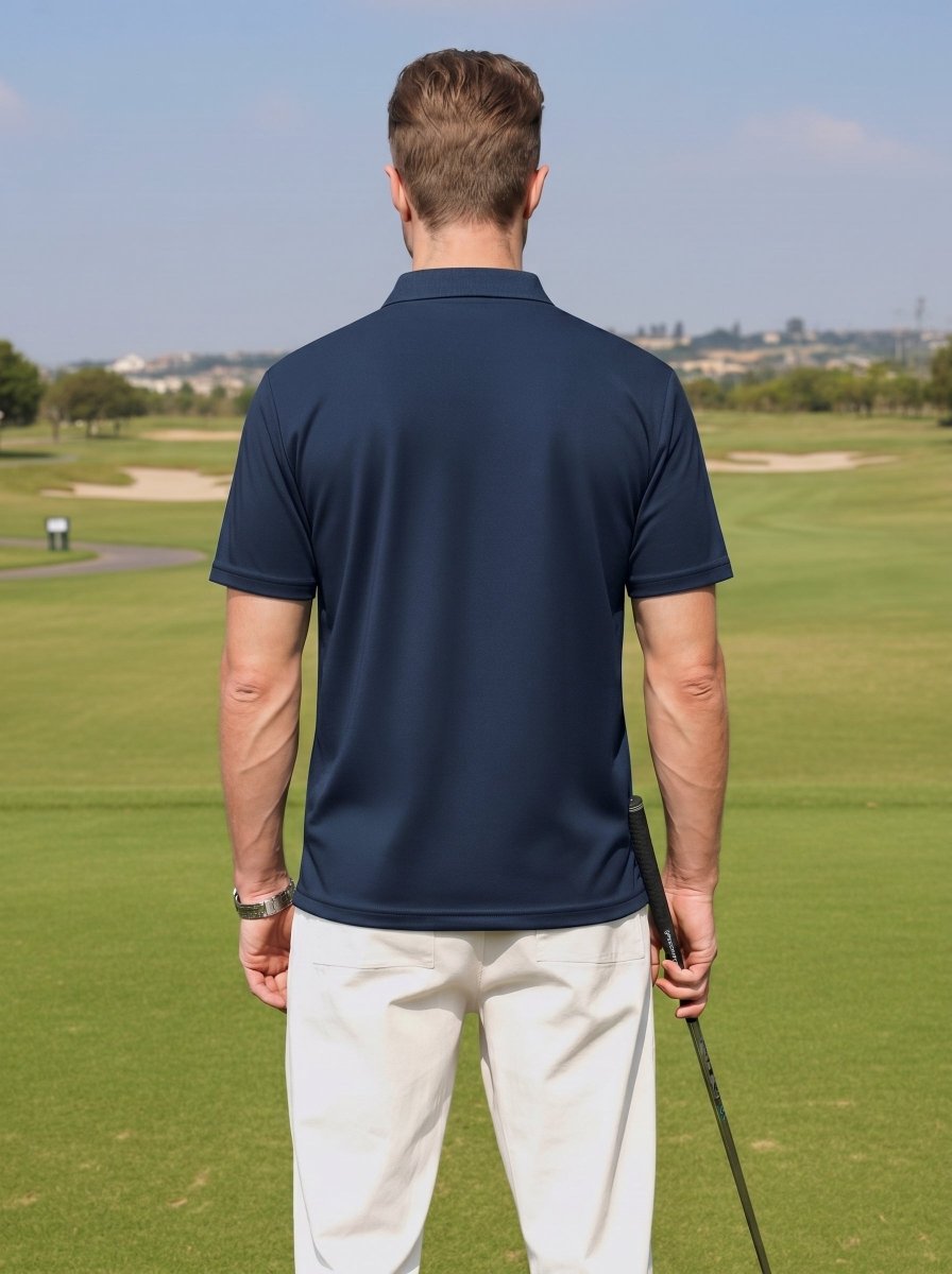 Men's V Neck Short Sleeve Knitted Golf T Shirts