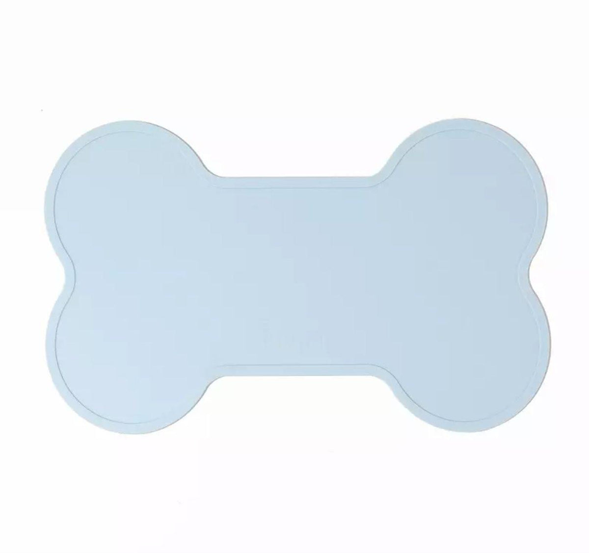 Non Slip Raised Lip Bone Pet Feeding Mat - Dusty Blue