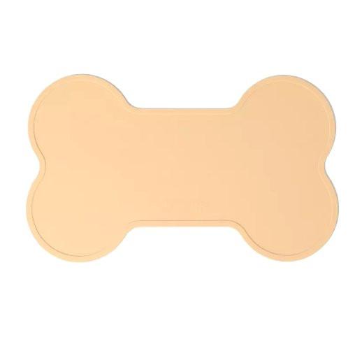 Non Slip Raised Lip Bone Pet Feeding Mat - Soft Mauve