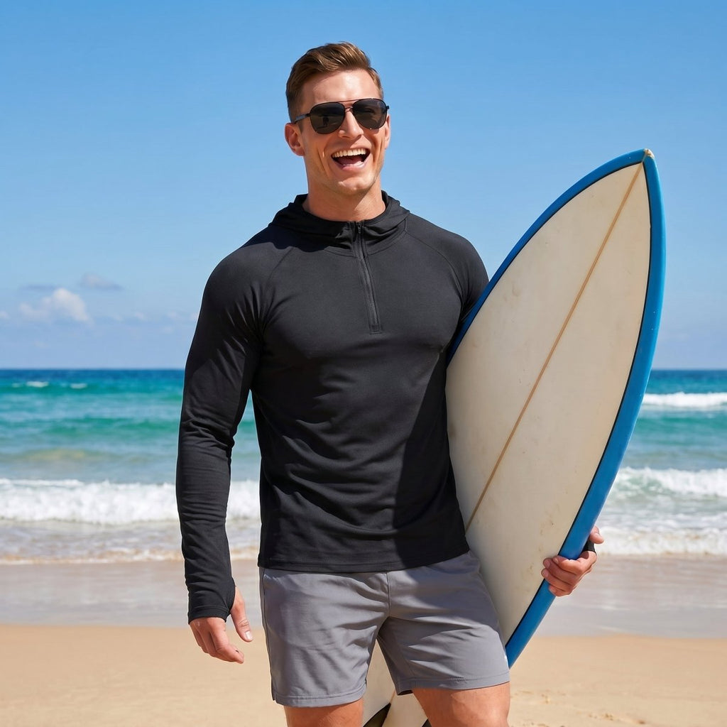 Quarter Zip UPF 50+ Sun Protection Hoodie Shirts