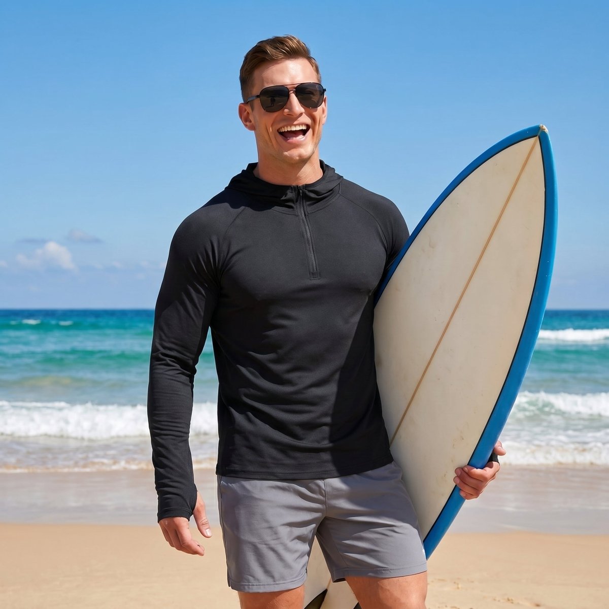 Quarter Zip UPF 50+ Sun Protection Hoodie Shirts