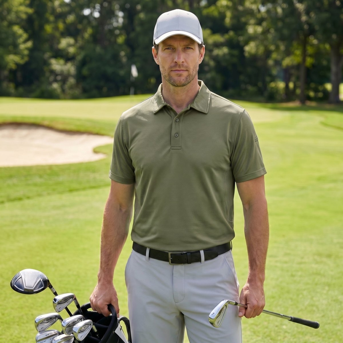 Mens Outdoor Sports Performance Polo Shirts