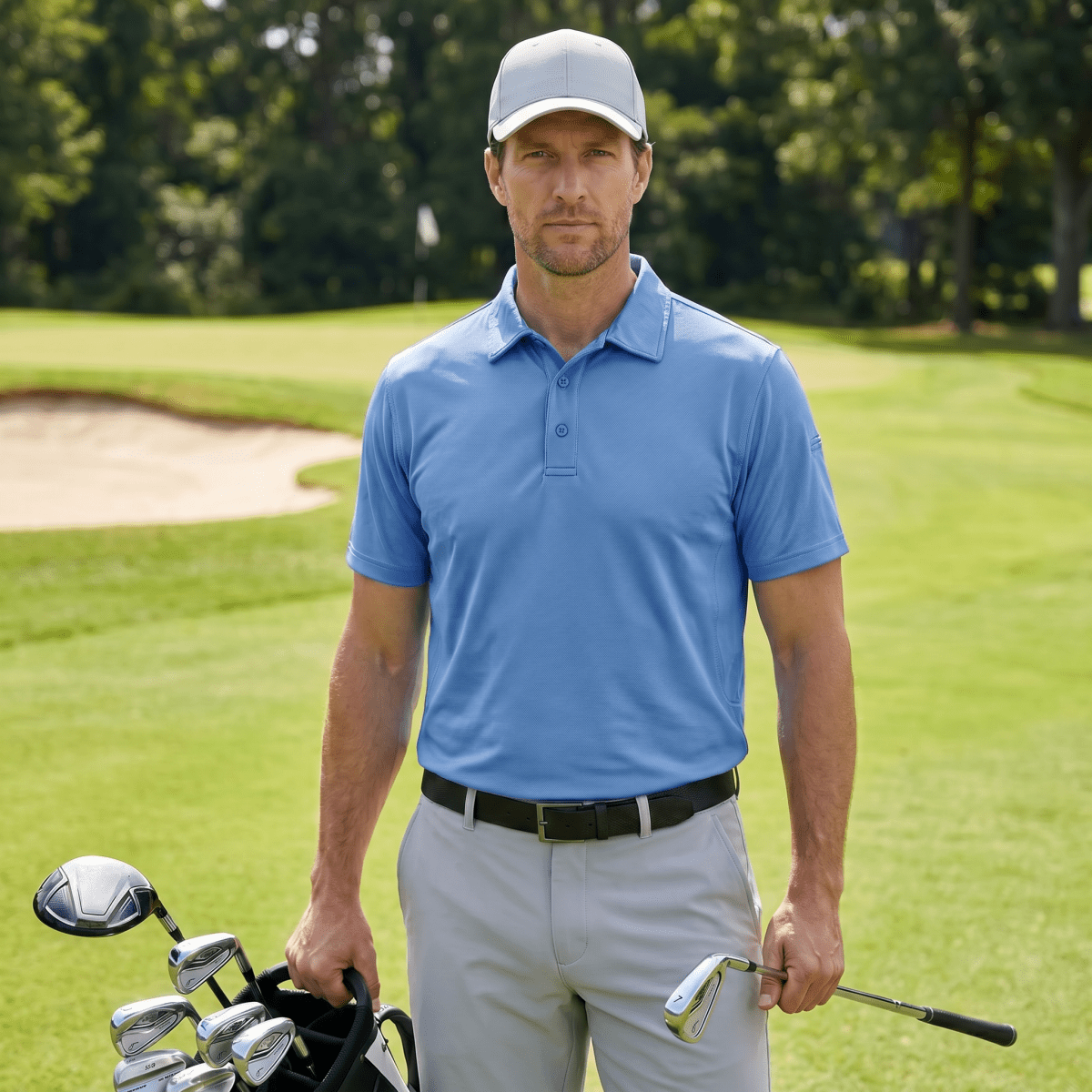 Mens Outdoor Sports Performance Polo Shirts