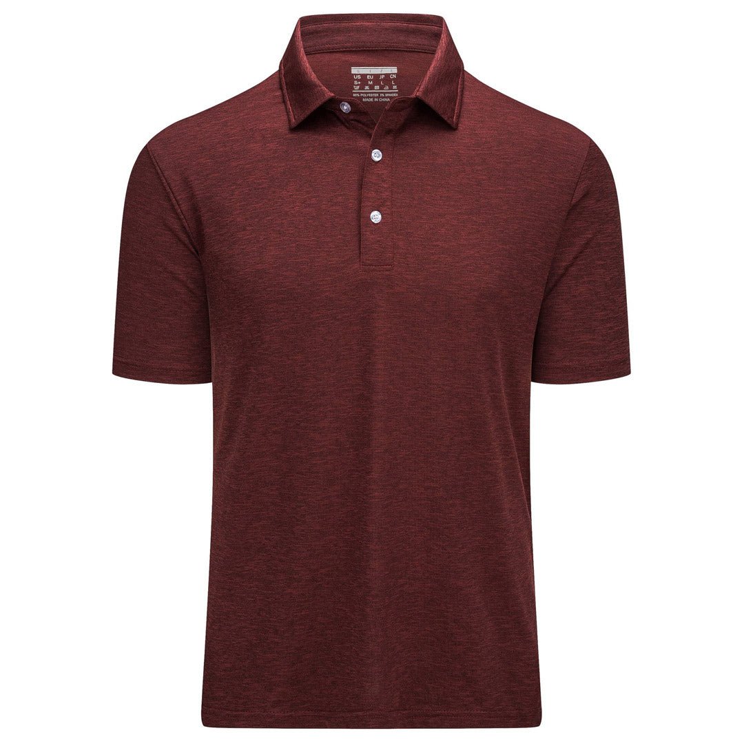 Men's Golf 3 Buttons Spread Collar Solid Quick Dry Polo Shirt