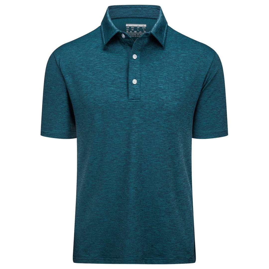 Men's Golf 3 Buttons Spread Collar Solid Quick Dry Polo Shirt