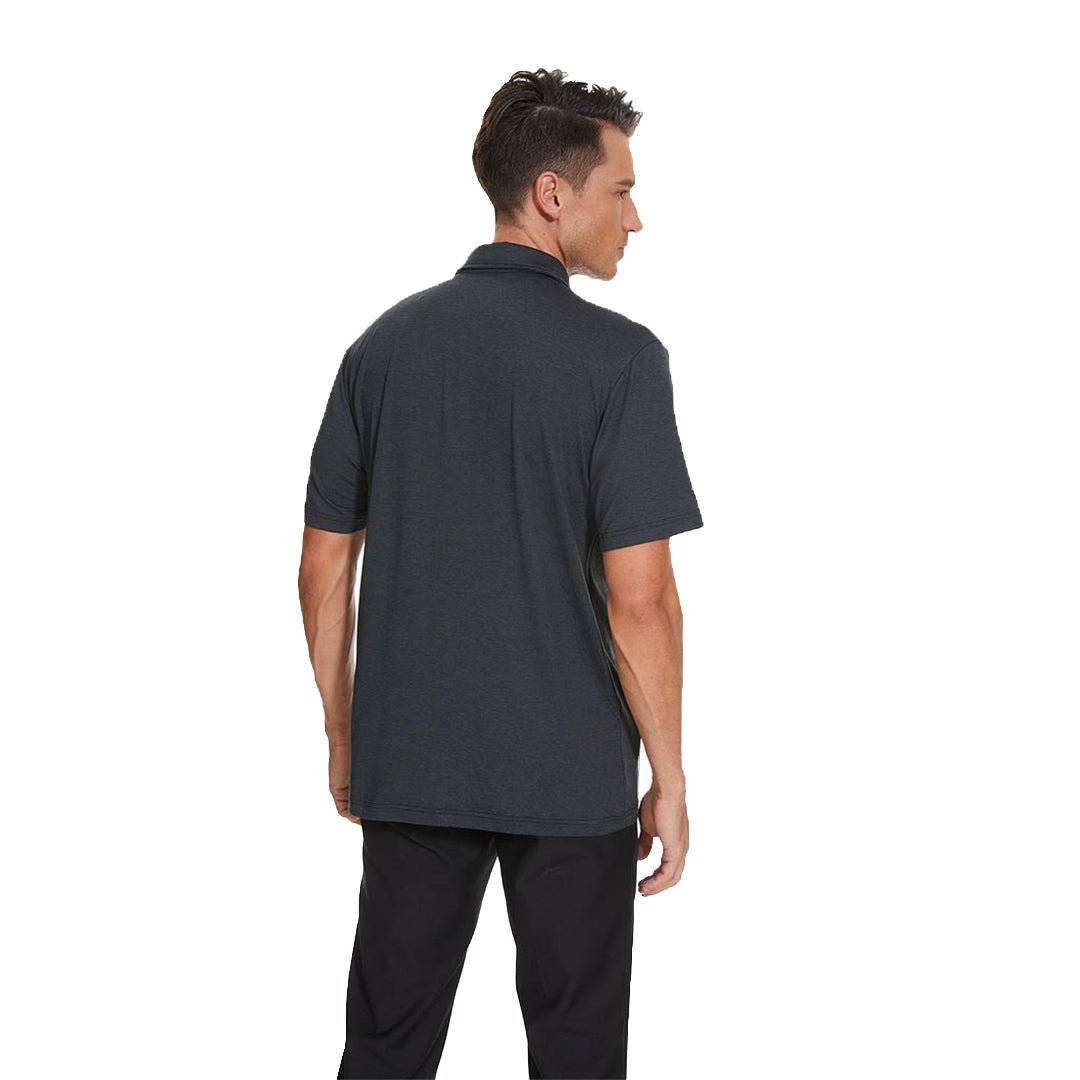 Men's Golf 3 Buttons Spread Collar Solid Quick Dry Polo Shirt