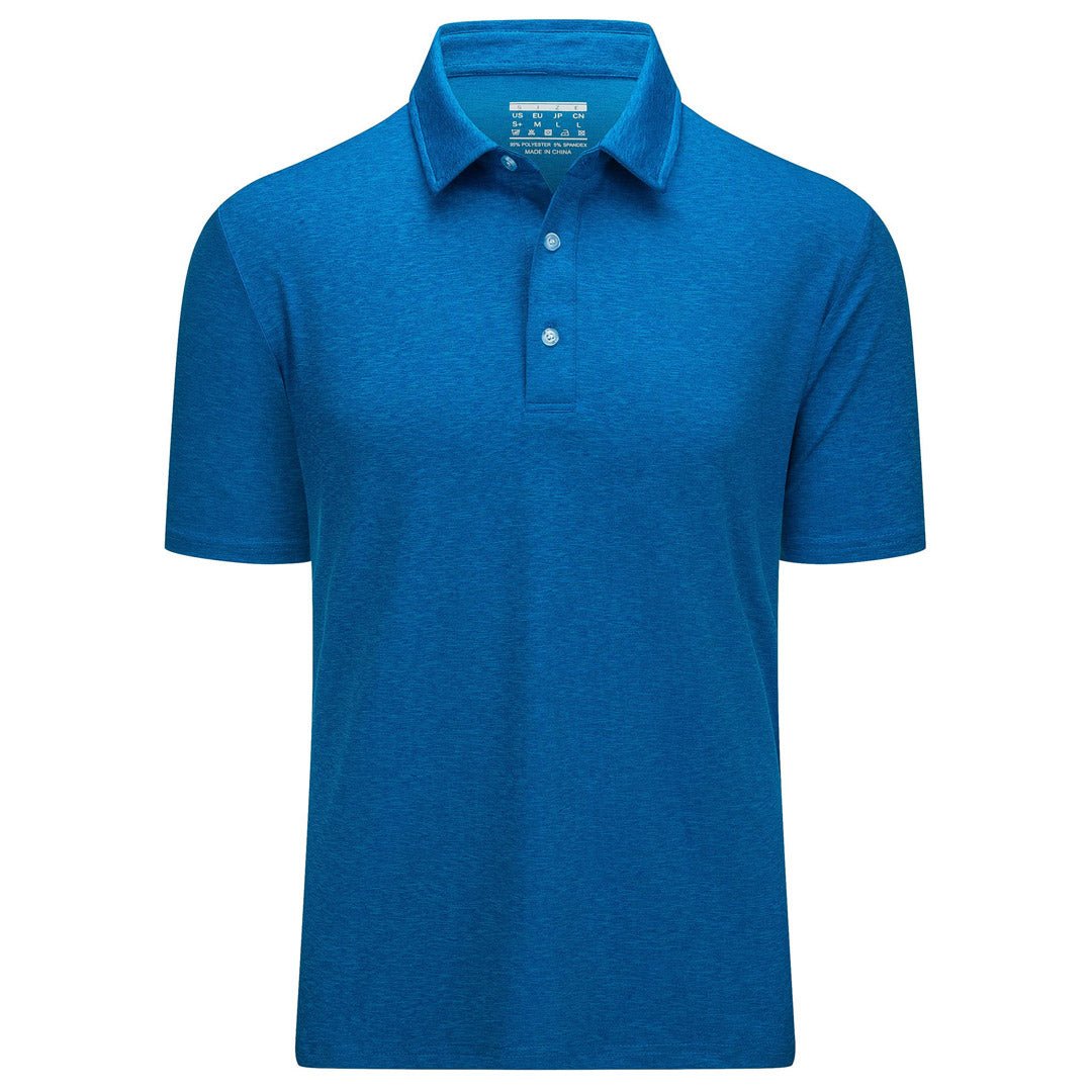 Men's Golf 3 Buttons Spread Collar Solid Quick Dry Polo Shirt