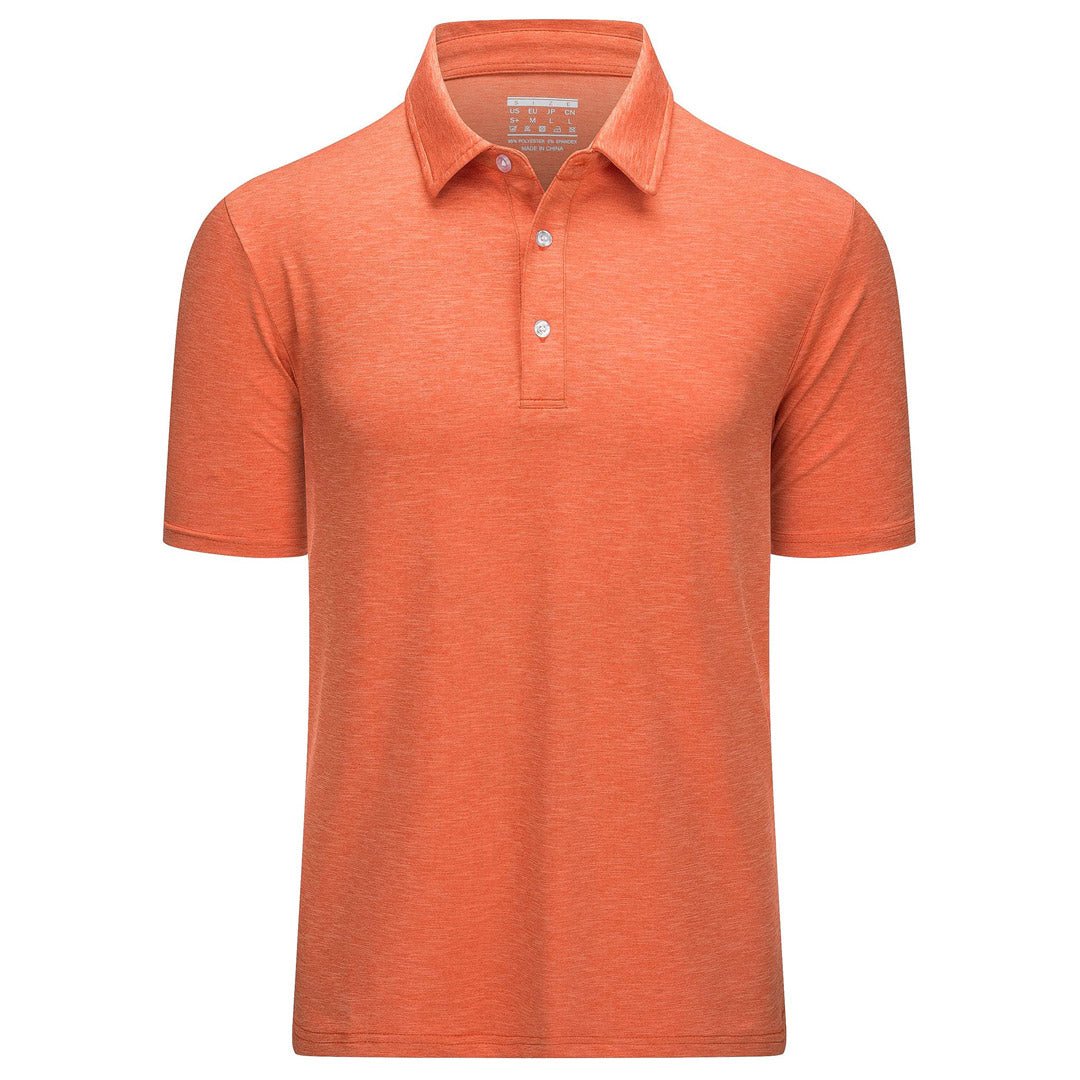 Men's Golf 3 Buttons Spread Collar Solid Quick Dry Polo Shirt