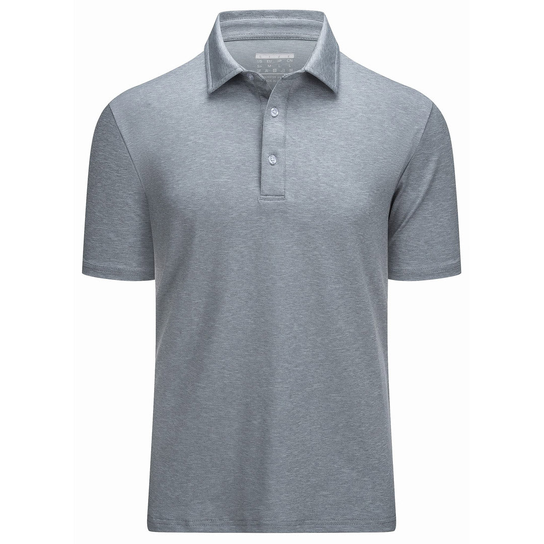 Men's Golf 3 Buttons Spread Collar Solid Quick Dry Polo Shirt