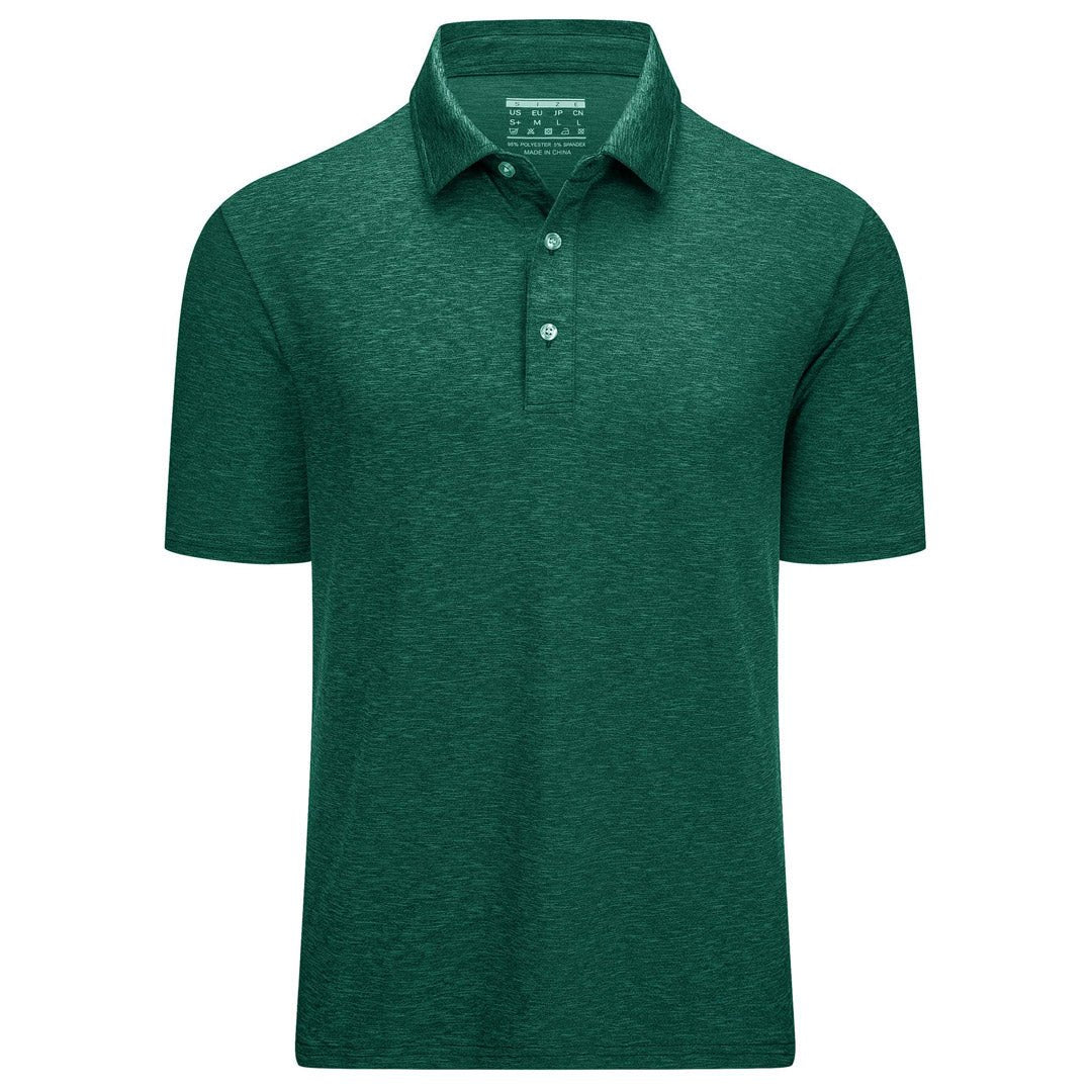 Men's Golf 3 Buttons Spread Collar Solid Quick Dry Polo Shirt