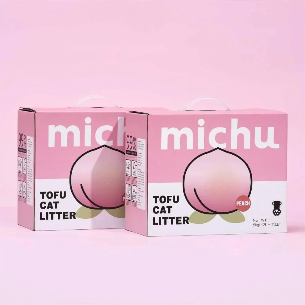 Tofu Cat Litter Gen3 - Natural Clumping Tofu-Based Formula - Value Box 5 kg - Peach