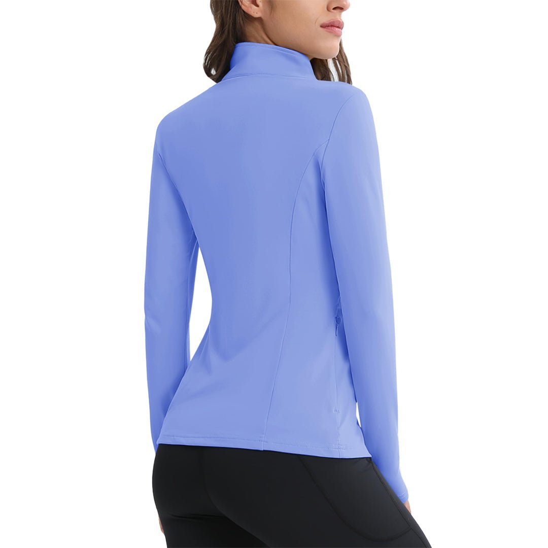 Women's Long Sleeve Quarter Zip Running Athletic Top