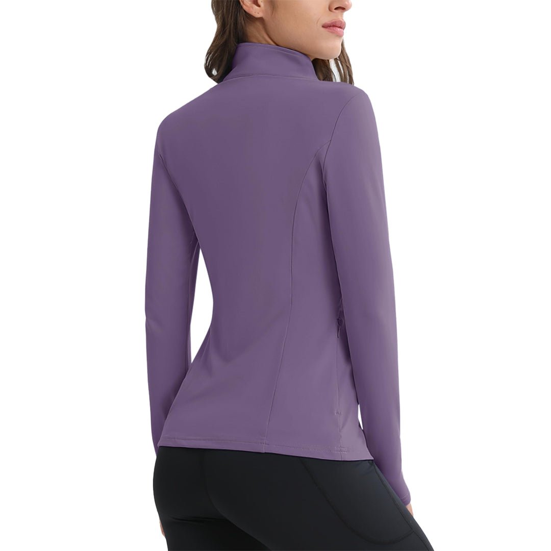 Women's Long Sleeve Quarter Zip Running Athletic Top