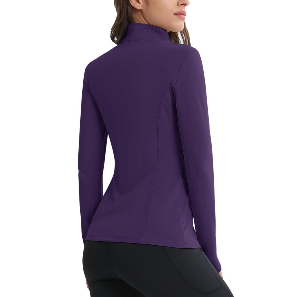 Women's Long Sleeve Quarter Zip Running Athletic Top