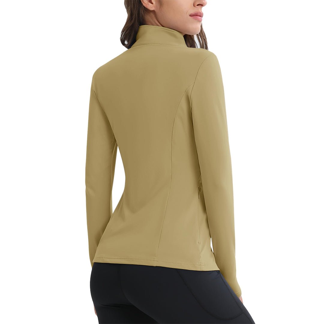 Women's Long Sleeve Quarter Zip Running Athletic Top