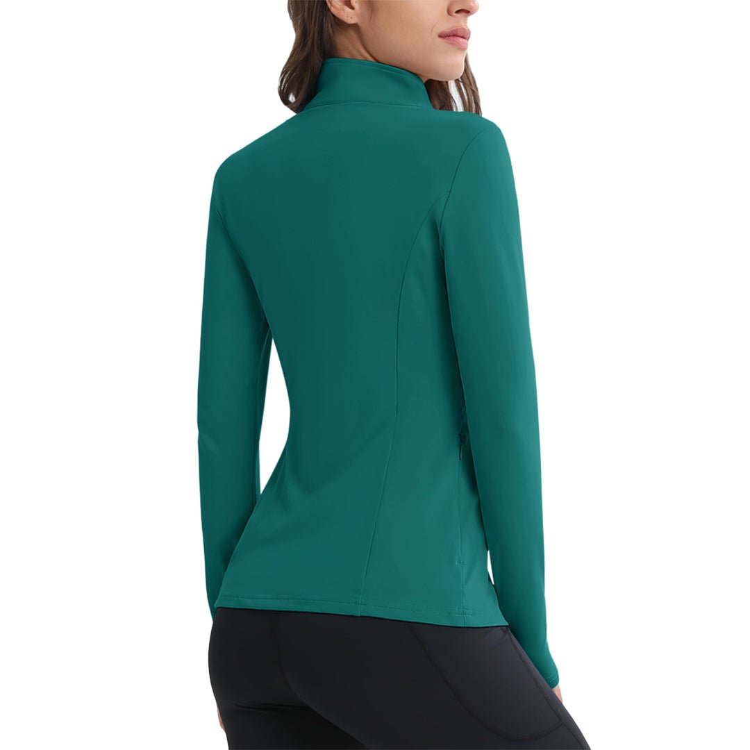 Women's Long Sleeve Quarter Zip Running Athletic Top