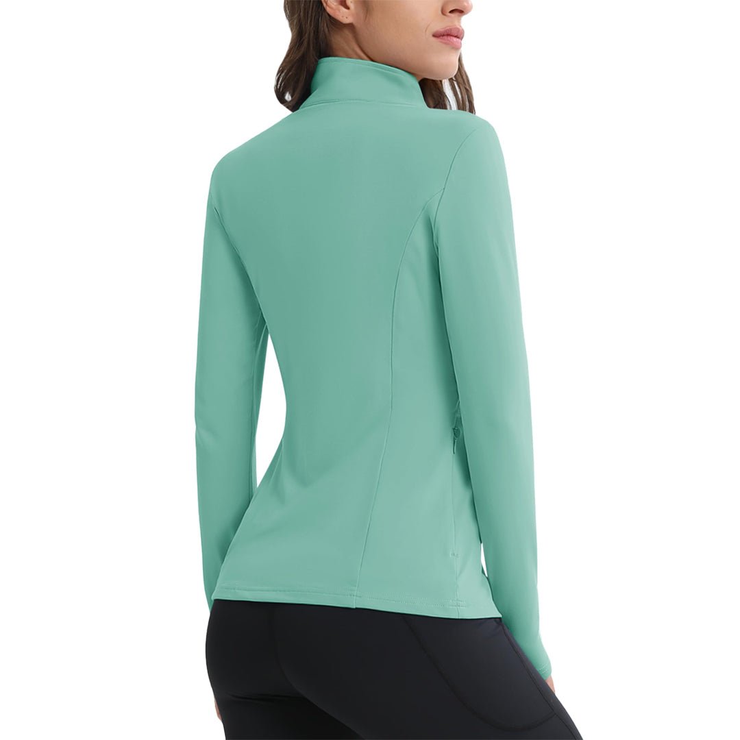 Women's Long Sleeve Quarter Zip Running Athletic Top