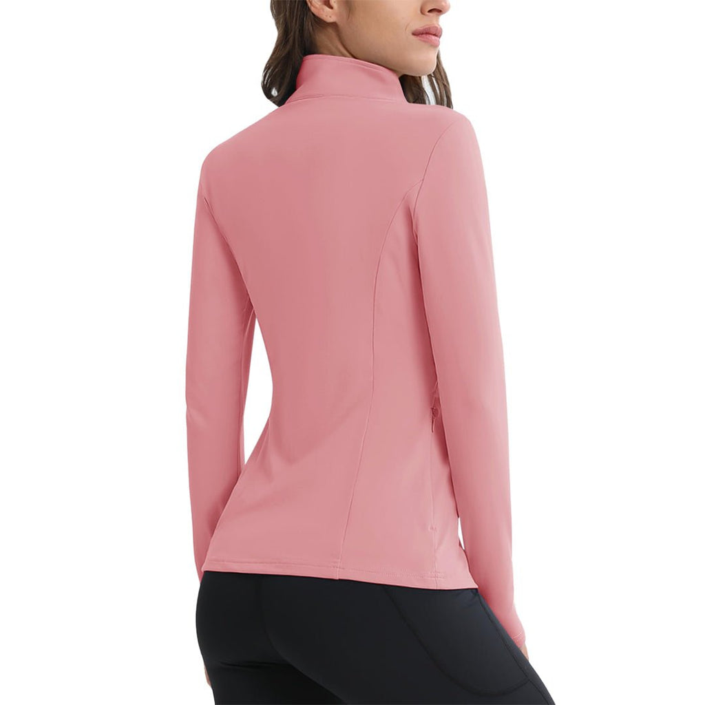 Women's Long Sleeve Quarter Zip Running Athletic Top