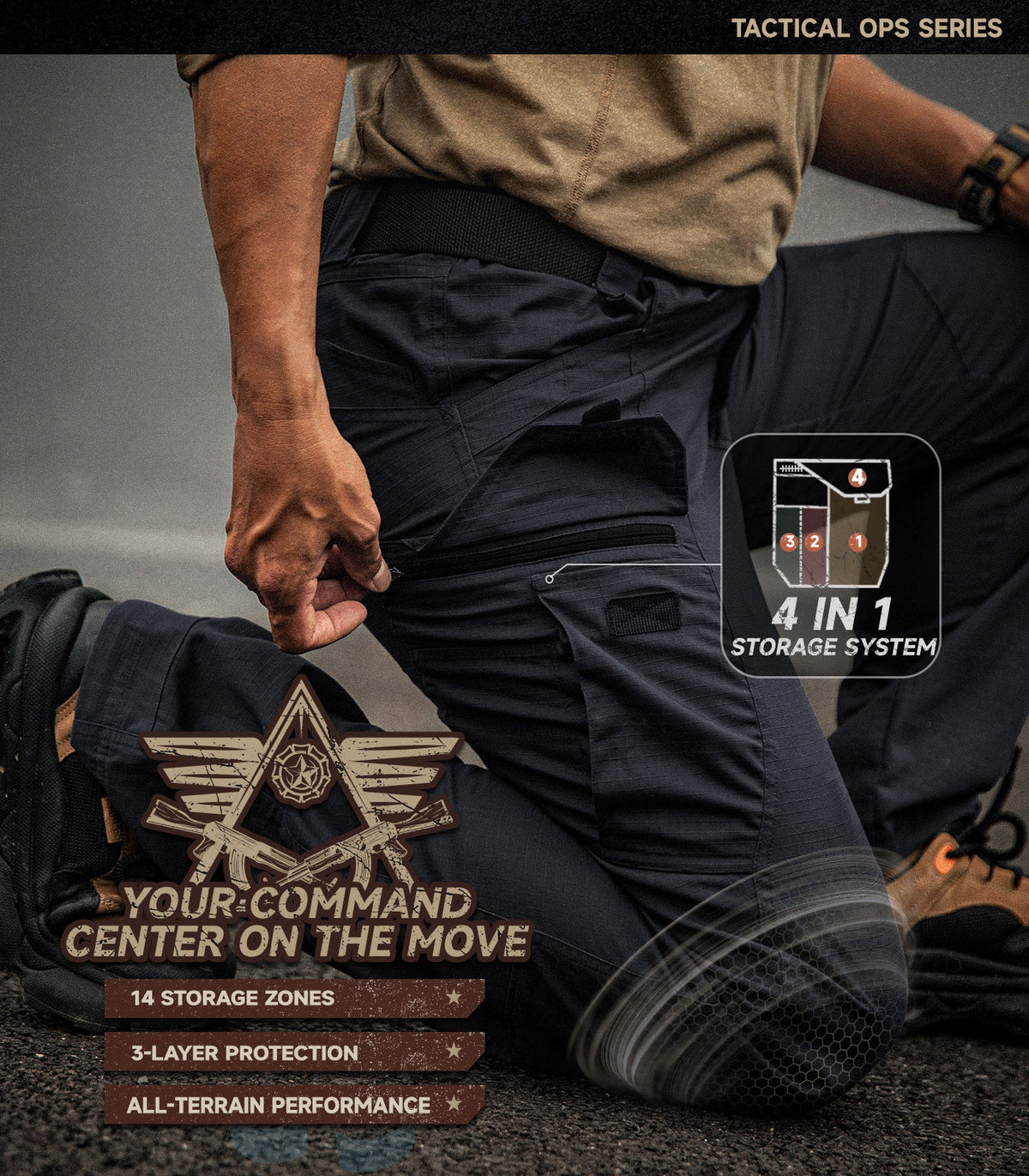 Men's Cargo Tactical Pants - HikerFlex M052