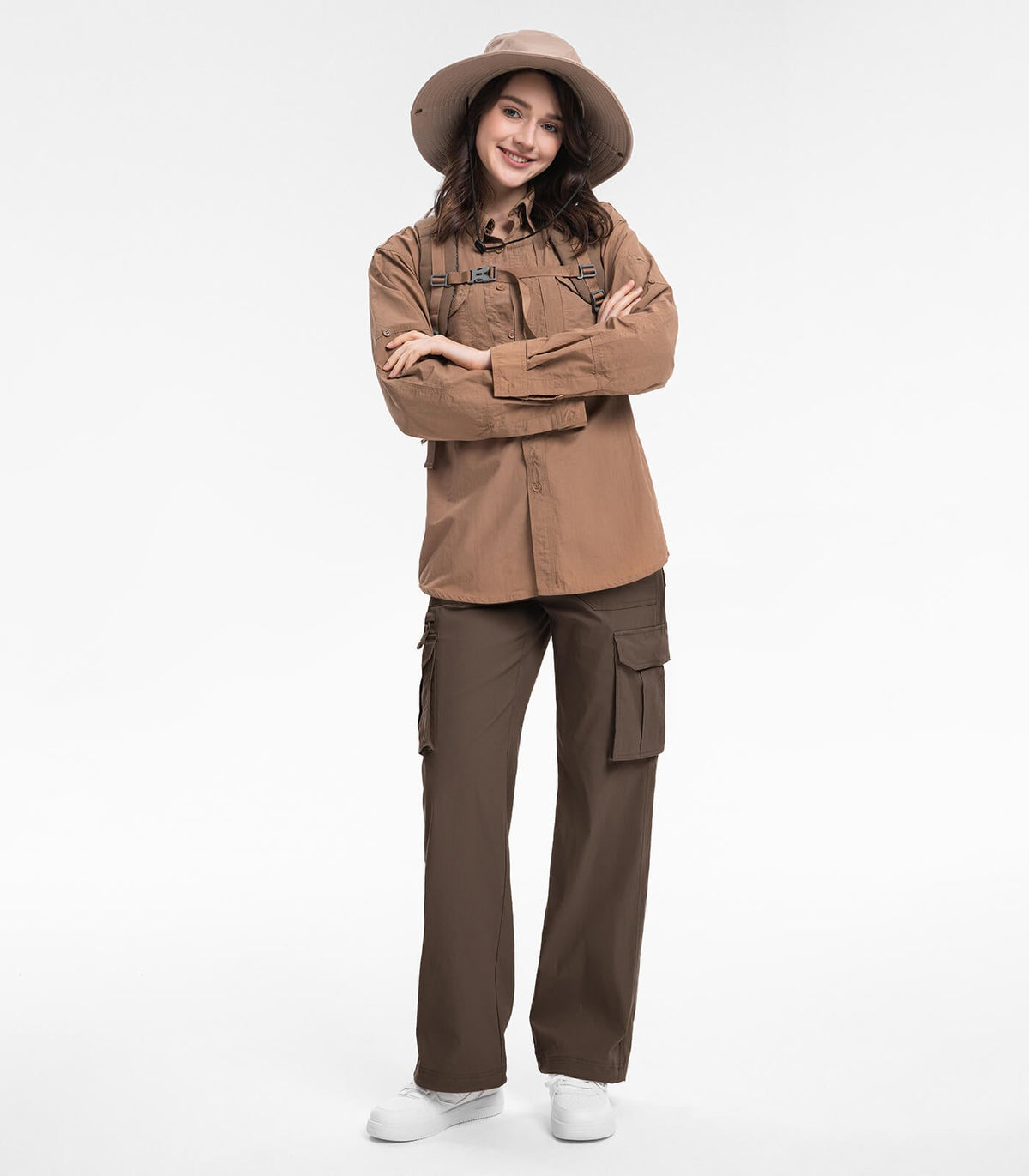 Women's Cargo Hiking Pants High Waisted - HikerFlex W037